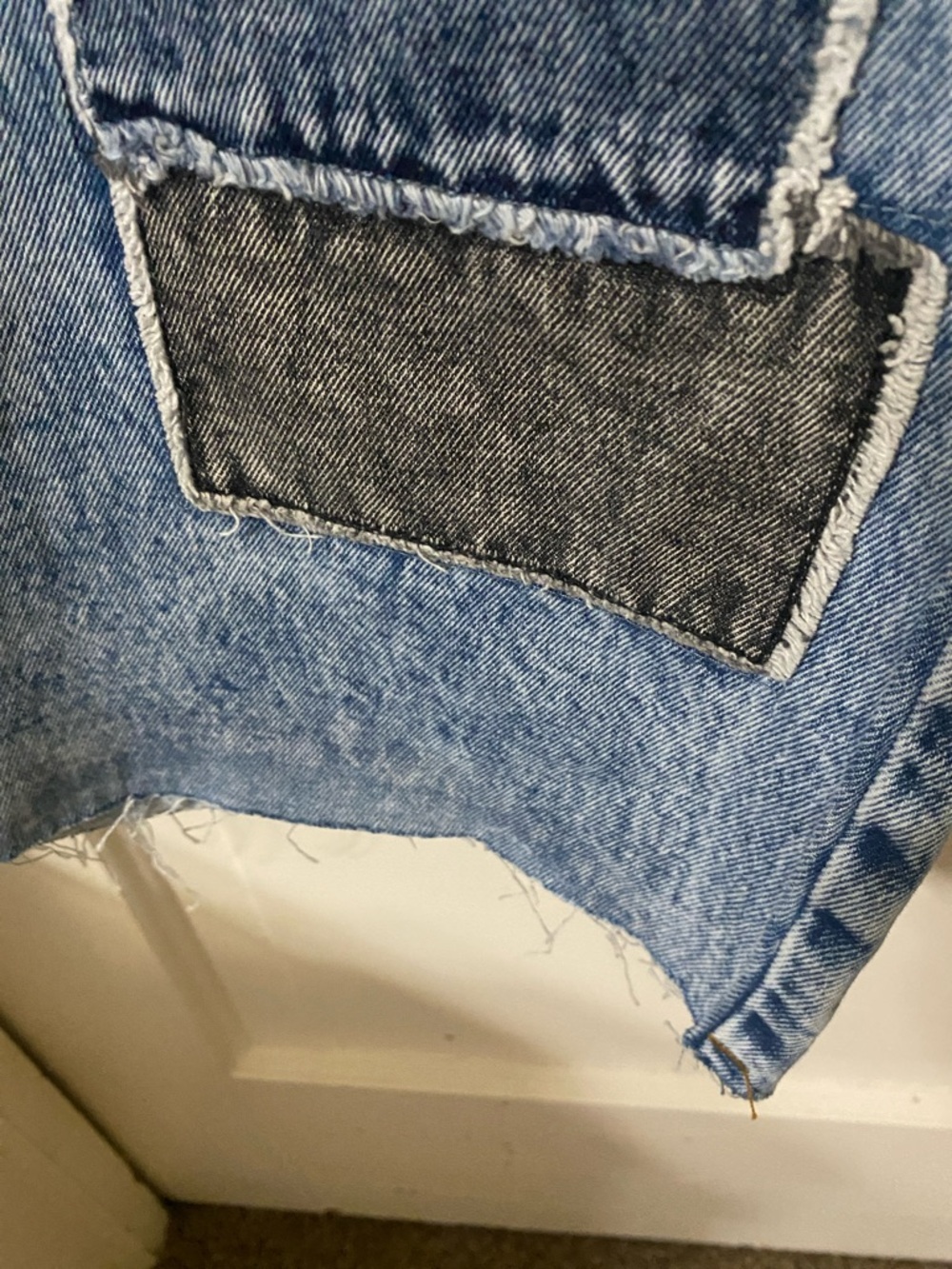 Oli & Hali Multi-Patchwork Wide Leg Denim Jeans - NIB Waist 32” Inseam 31”. - Picture 11 of 13